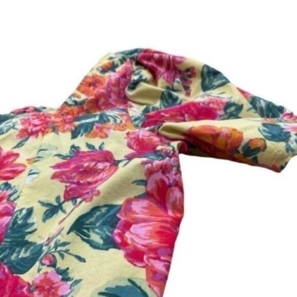 BLASHE Vibrant Floral Crop Top Rayon Spandex Blend Size Large - Picture 7 of 9
